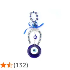 Hästsko med blå ögon och ett stort blått öga, en symbol för dua for evil eye protection.