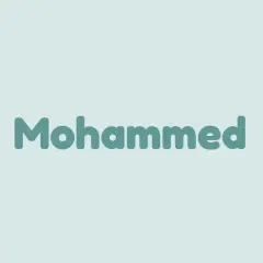 Texten "Mohammed" i en mjuk, grön färg. Vad betyder Mohammed? En populär namn som bärs av många.