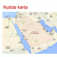 Map of the Middle East showing Saudi Arabia, Egypt, Iran, Iraq, and surrounding countries.