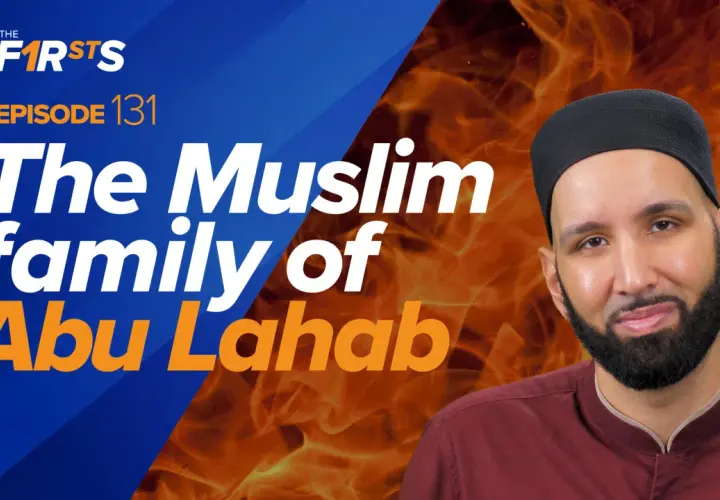 Avsnitt 131 av "The Firsts" handlar om den muslimska familjen till Abu Lahab, med en man i en kufi och röd skjorta.