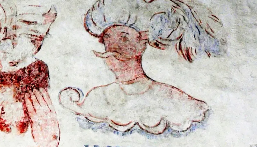 En målning av en man med en stor huvudbonad, märkt "MAHOMET". Frågan "hur många fruar hade muhammed" kan väckas av denna historiska avbildning.