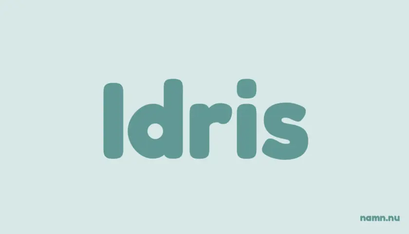 Stora, mjuka bokstäver bildar namnet Idris. Kanske vill du veta Idris betydelse?