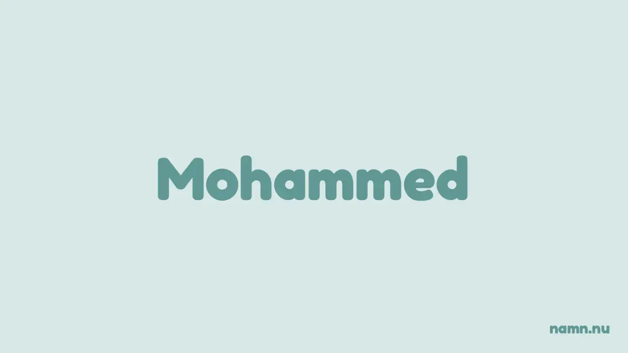 Texten "Mohammed" i en mjuk, grön färg. Vad betyder Mohammed? En populär namn som bärs av många.