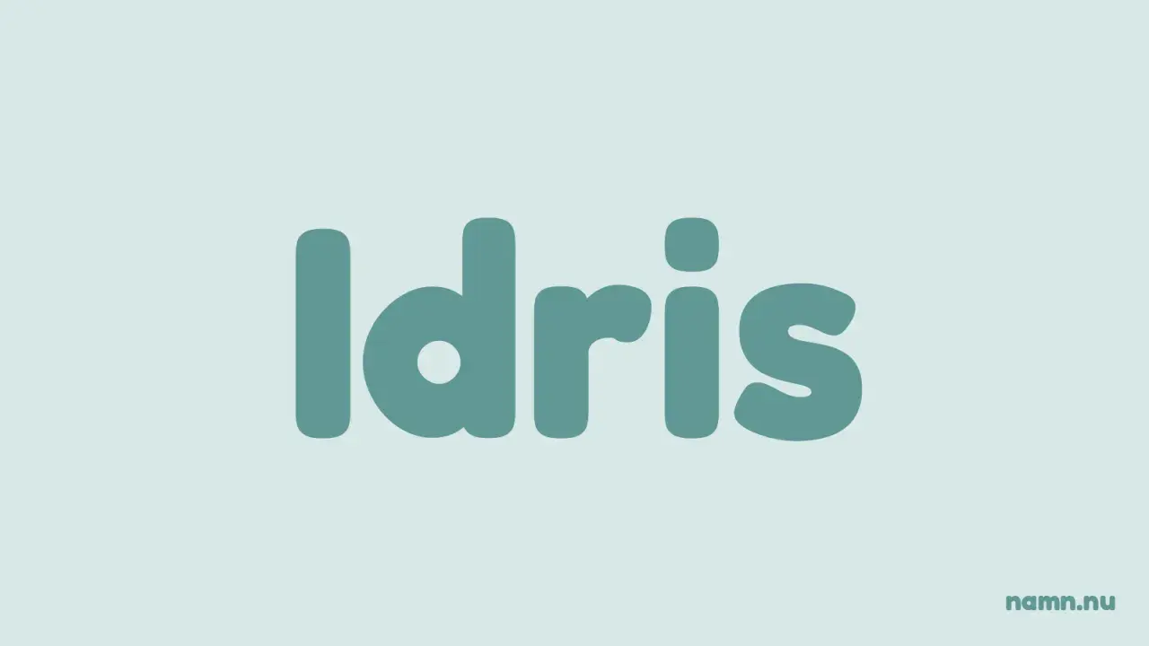 Stora, mjuka bokstäver bildar namnet Idris. Kanske vill du veta Idris betydelse?